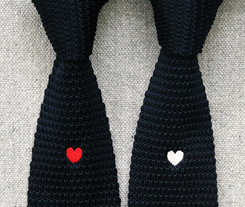 knit tie 019 - 네이비(하트자수)