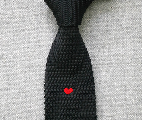 knit tie 022 - 챠콜(하트자수)