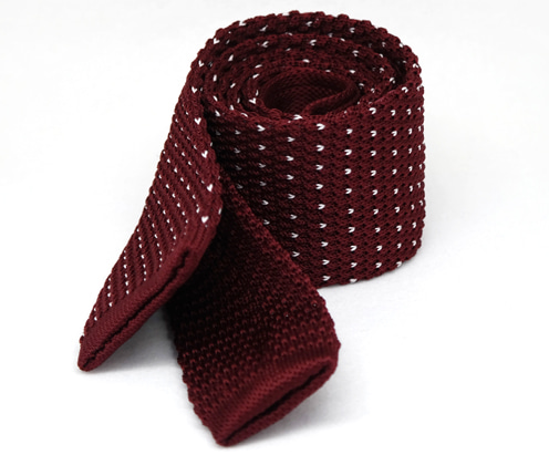 knit tie 027 - 와인 (하트 도트)