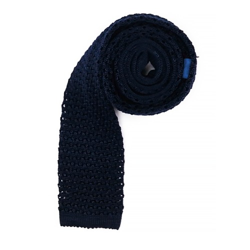 silk knit tie - 네이비