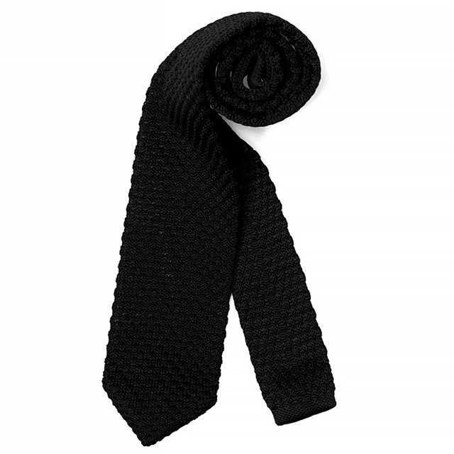 knit tie - black (삼각)