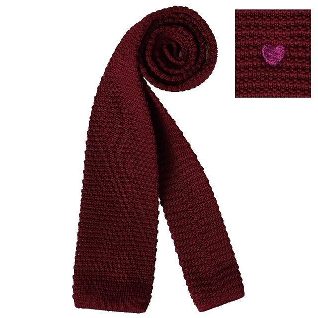 knit tie 021 - 와인(하트자수)
