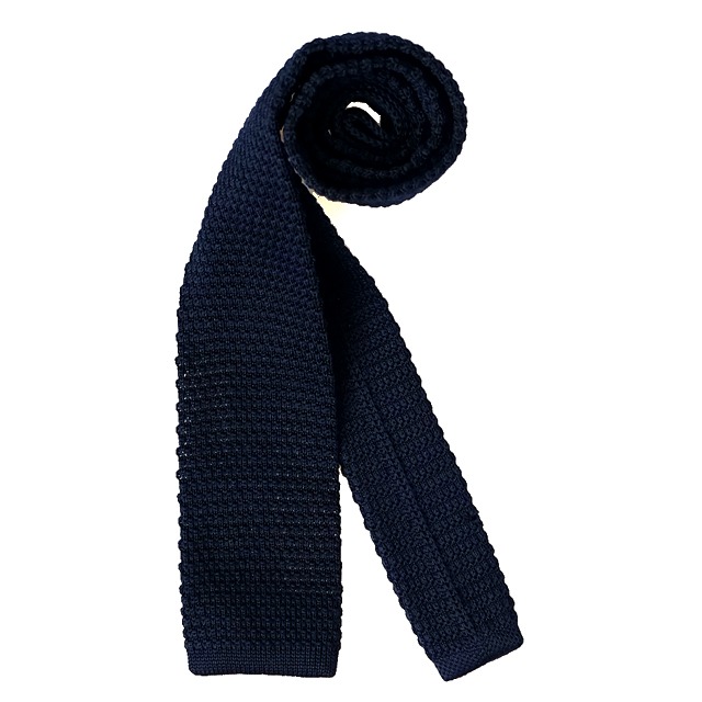 Knit tie - Navy (일자)