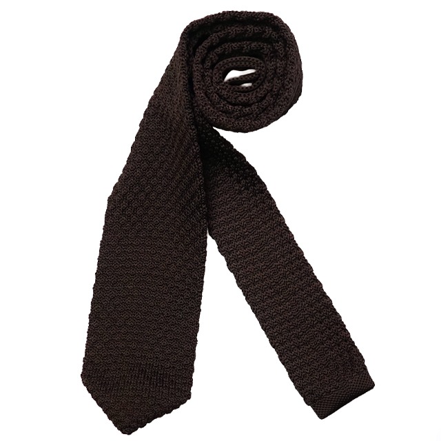 knit tie - brown (삼각)