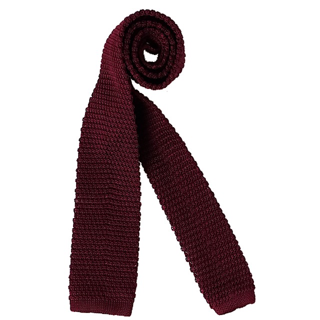Knit tie - Wine (일자)