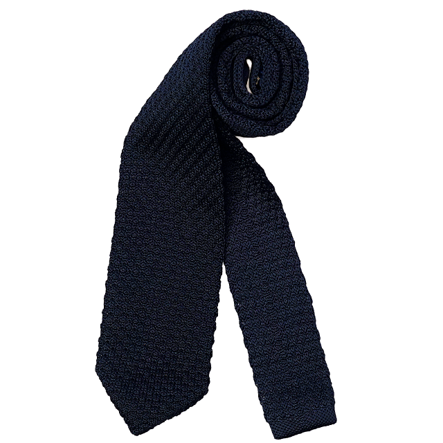knit tie - navy (삼각)