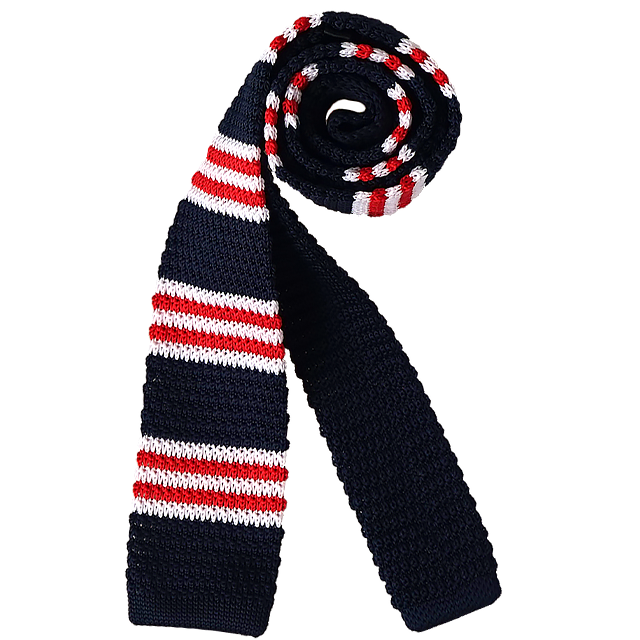 knit tie 018 - 네이비+화이트