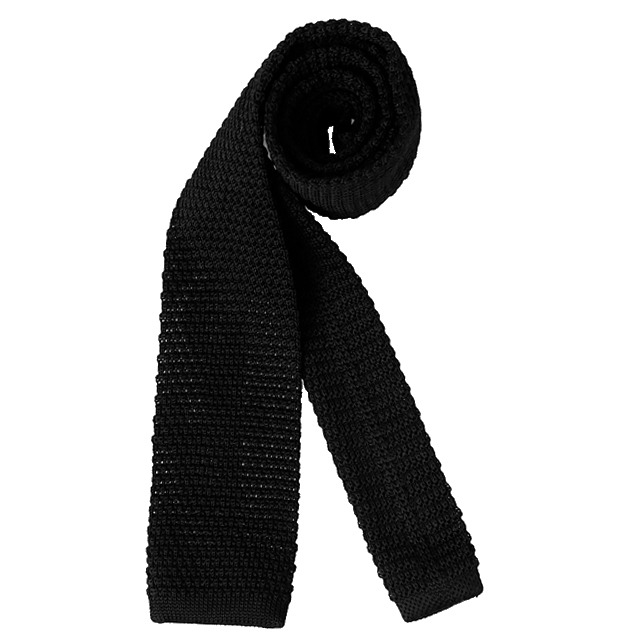 Knit tie - Black (일자)