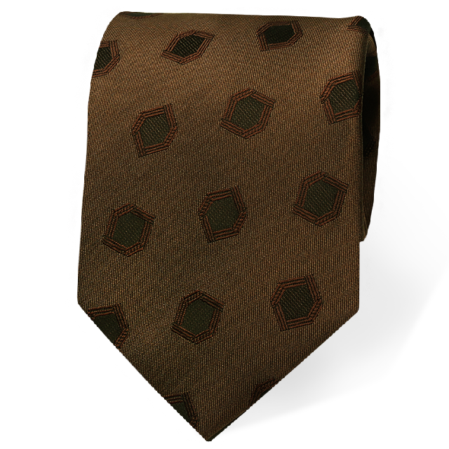 W-pattern tie-52 (다크카멜)