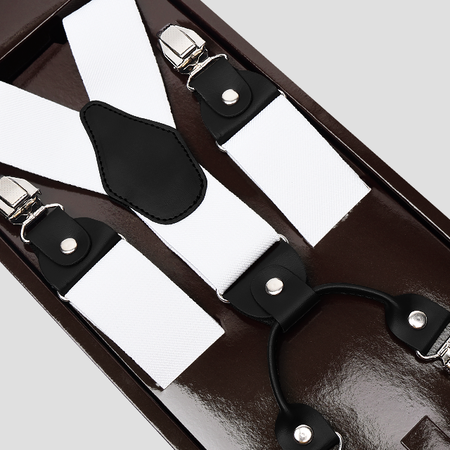 suspender 솔리드(집게형)- 화이트 블랙
